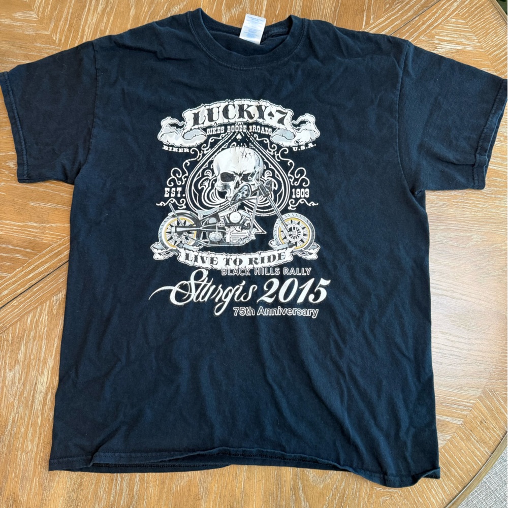 Black Graphic T-Shirt bikes booze broads